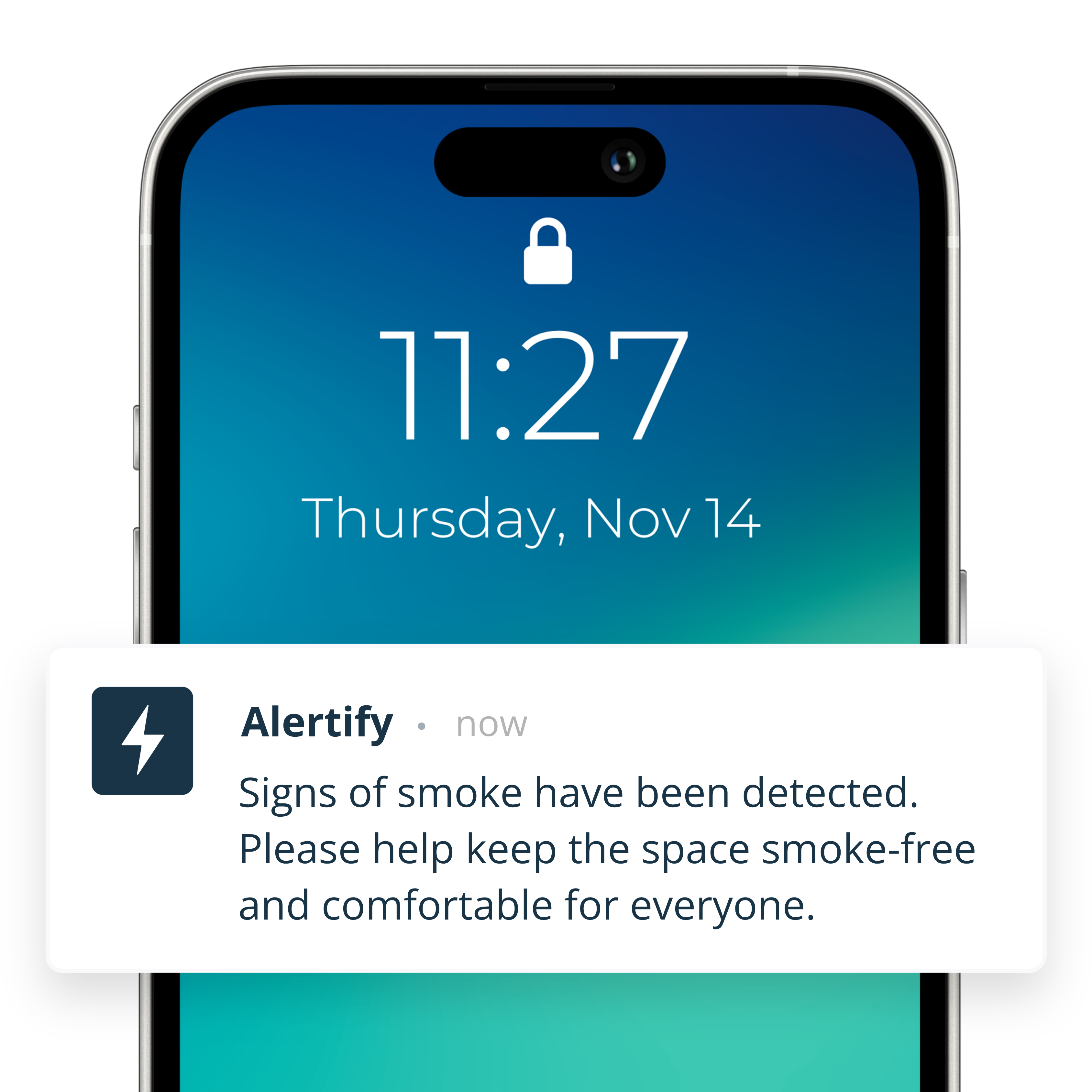 Technologie de détection de fumée envoyant une alerte courtoise au voyageur par SMS