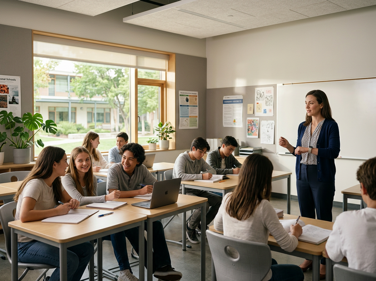 Une salle de classe calme — surveillée en toute confidentialité, sans audio ni image
