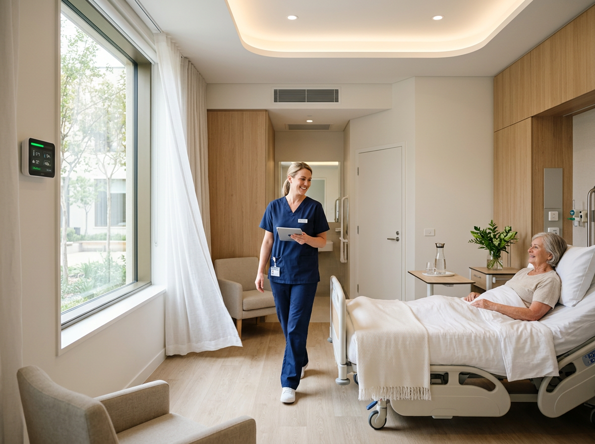 Capteurs de qualité de l'air pour hôpitaux dans les blocs opératoires, les soins intensifs et les étages de patients